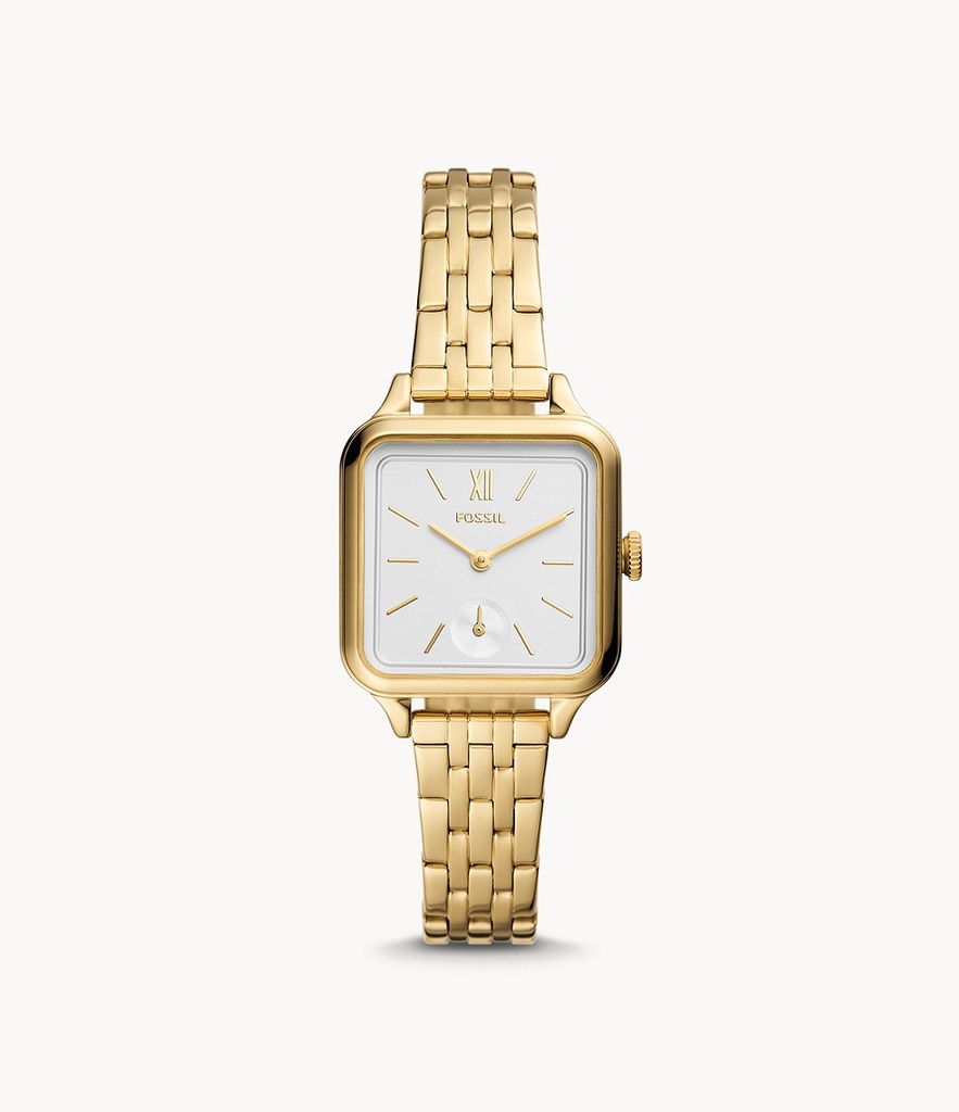 RELOJ FOSSIL CUADRADO DORADO PARA DAMA BQ3832