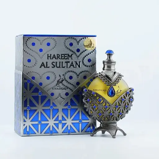 HAREEM AL SULTAN UNISEX KHADLAJ 35 ML CAJA AZUL Y PLATA