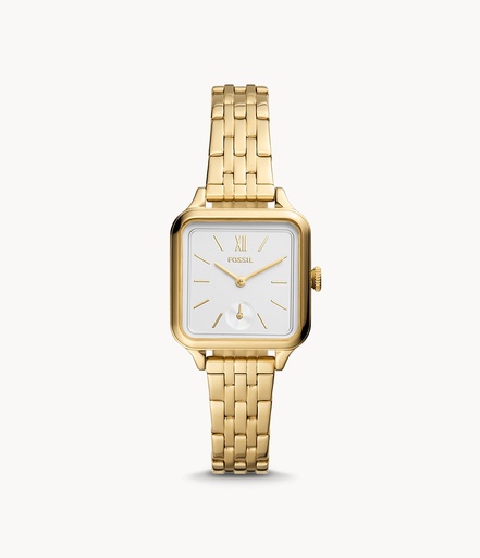 RELOJ FOSSIL CUADRADO DORADO PARA DAMA BQ3832